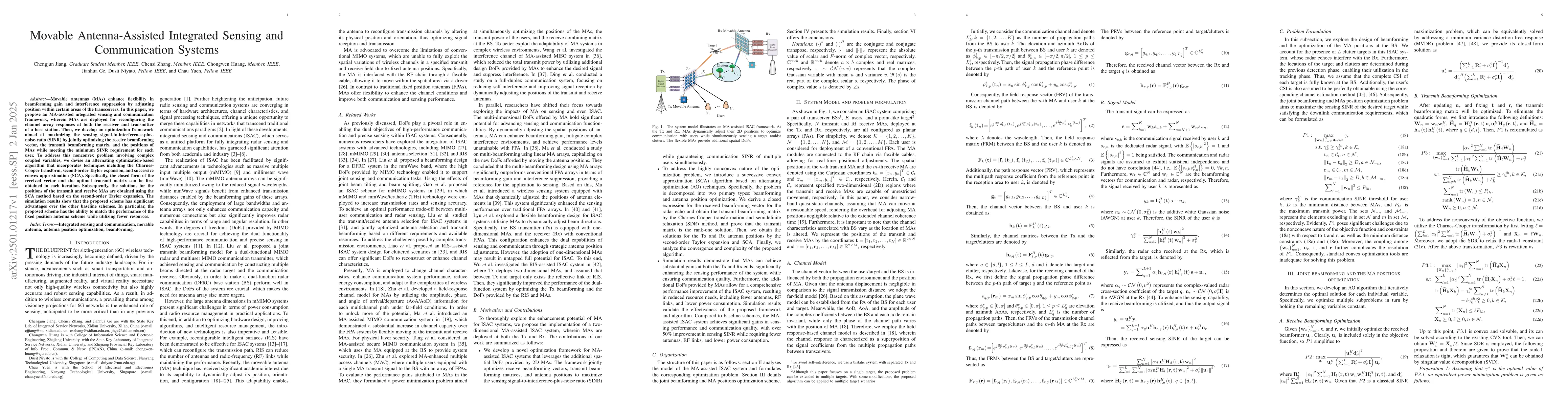 Thumbnail for Movable Antenna-Assisted Integrated Sensing and Communication Systems