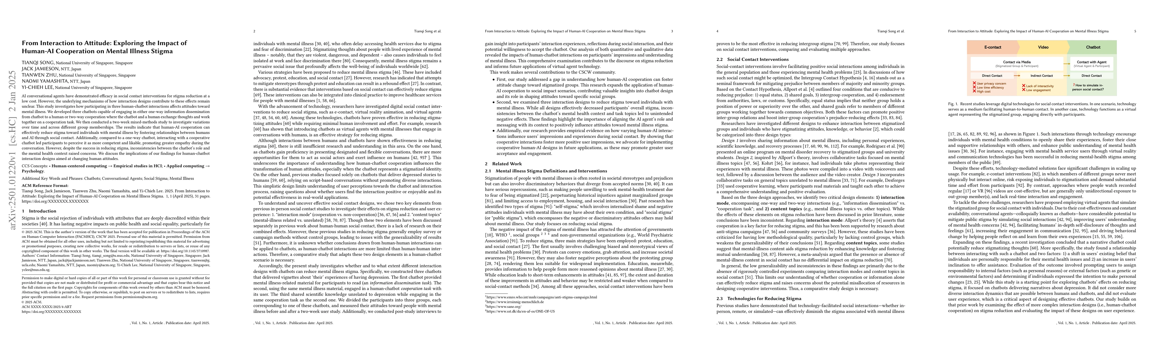 Thumbnail for From Interaction to Attitude: Exploring the Impact of Human-AI
  Cooperation on Mental Illness Stigma