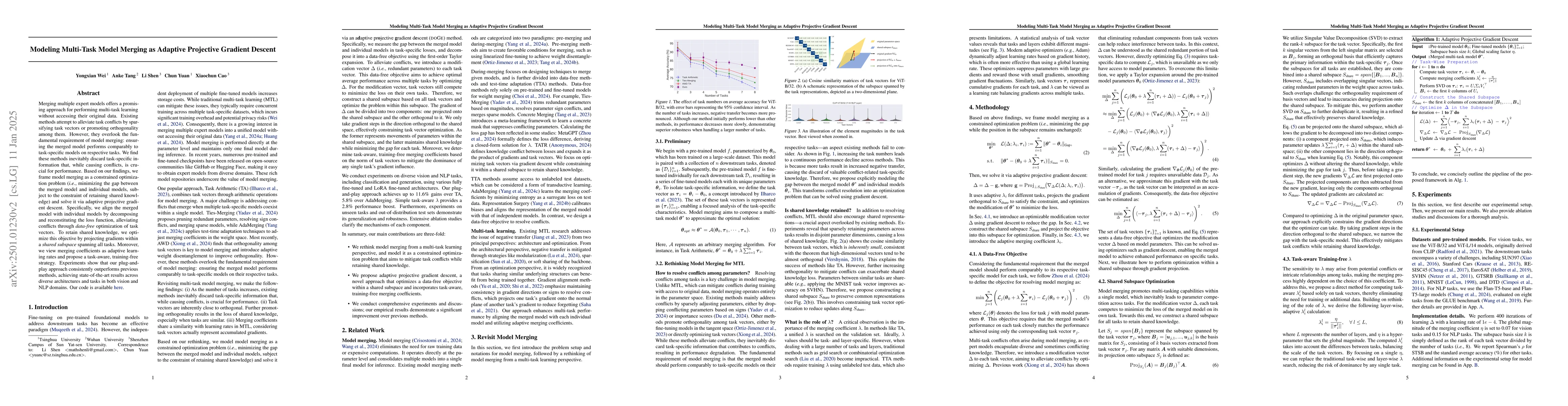 Thumbnail for Modeling Multi-Task Model Merging as Adaptive Projective Gradient
  Descent