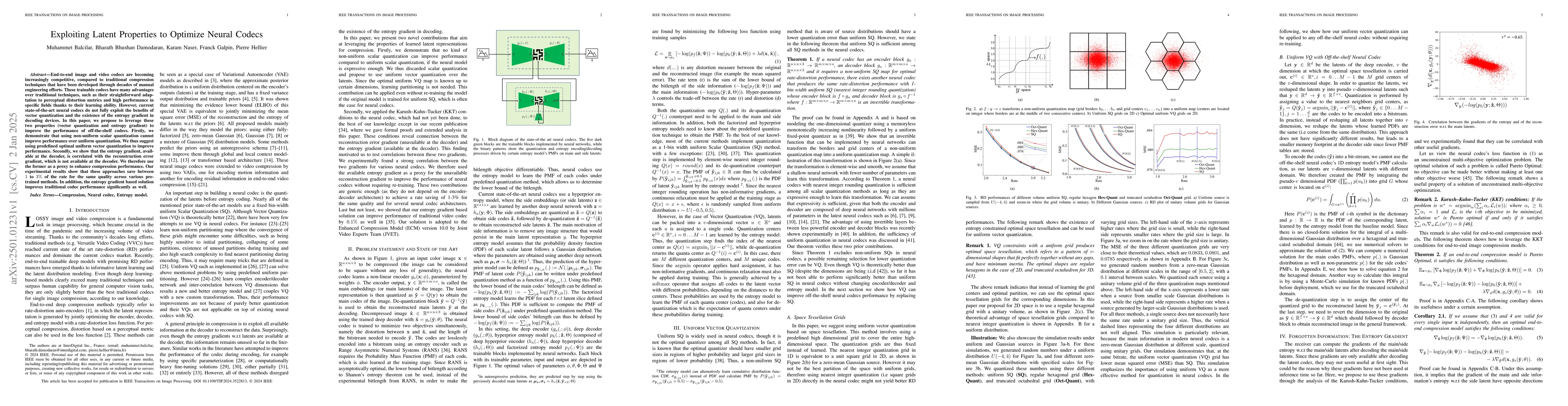 Thumbnail for Exploiting Latent Properties to Optimize Neural Codecs