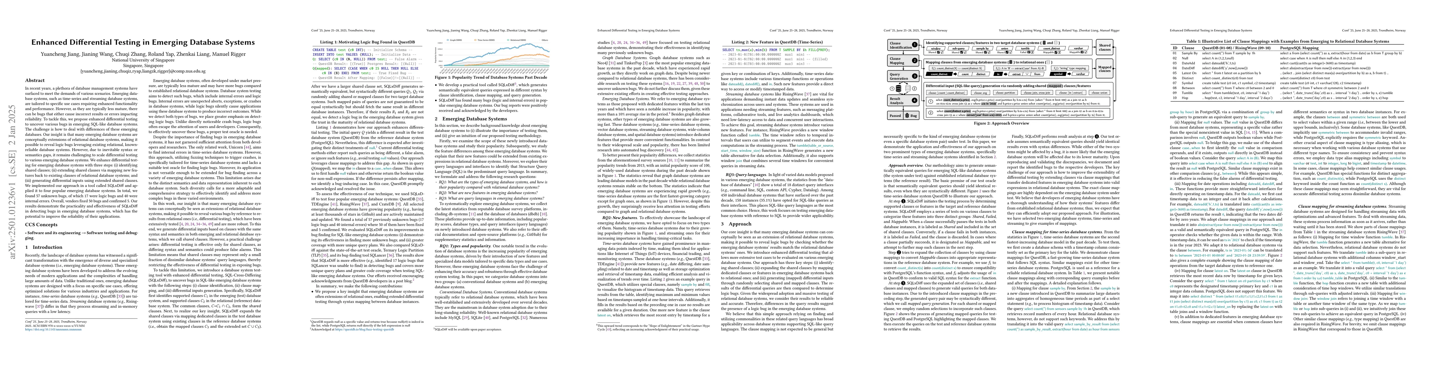 Thumbnail for Enhanced Differential Testing in Emerging Database Systems