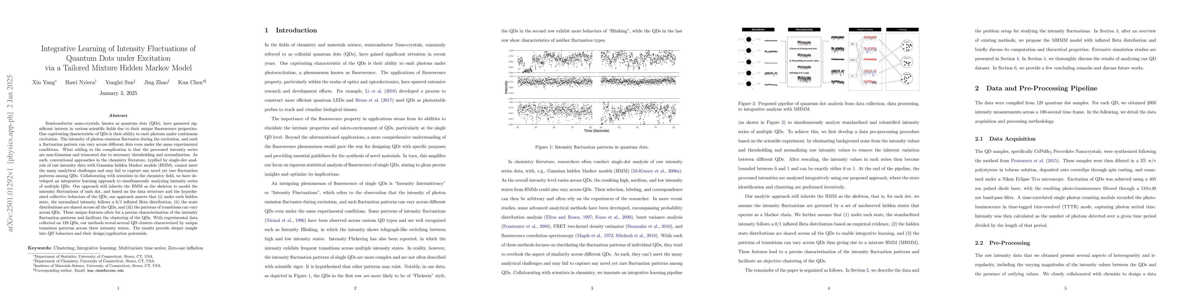 Thumbnail for Integrative Learning of Intensity Fluctuations of Quantum Dots under
  Excitation via a Tailored Mixture Hidden Markov Model
