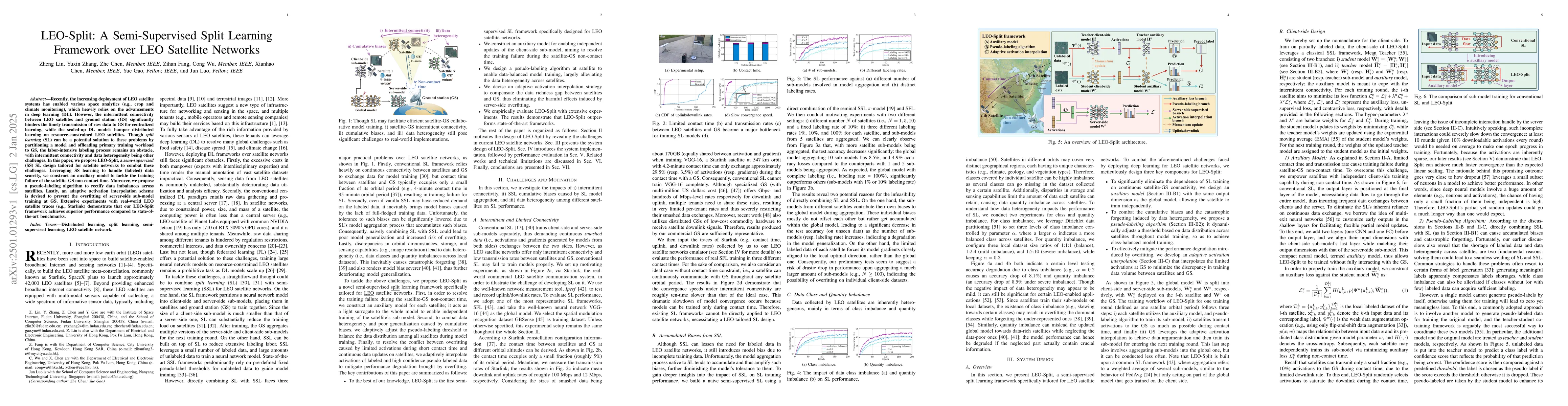 Thumbnail for LEO-Split: A Semi-Supervised Split Learning Framework over LEO Satellite
  Networks