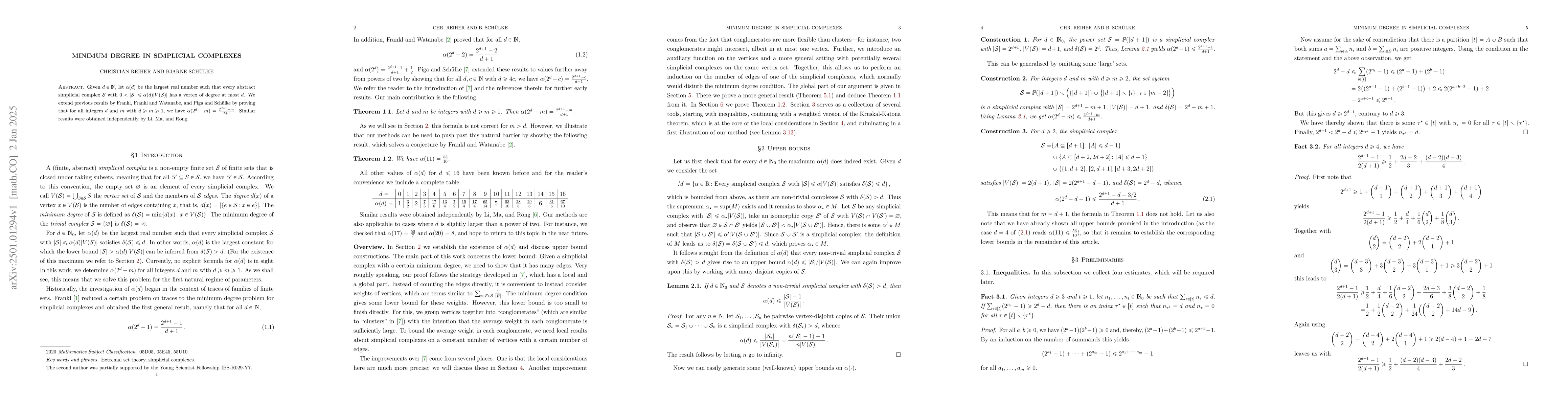 Thumbnail for Minimum degree in simplicial complexes