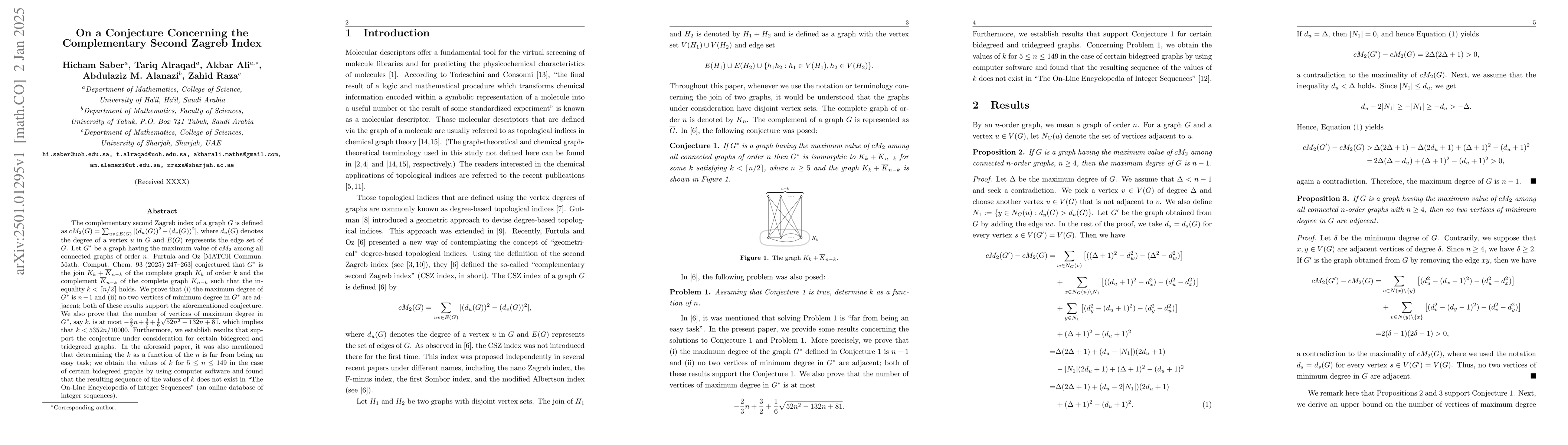 Thumbnail for On a Conjecture Concerning the Complementary Second Zagreb Index