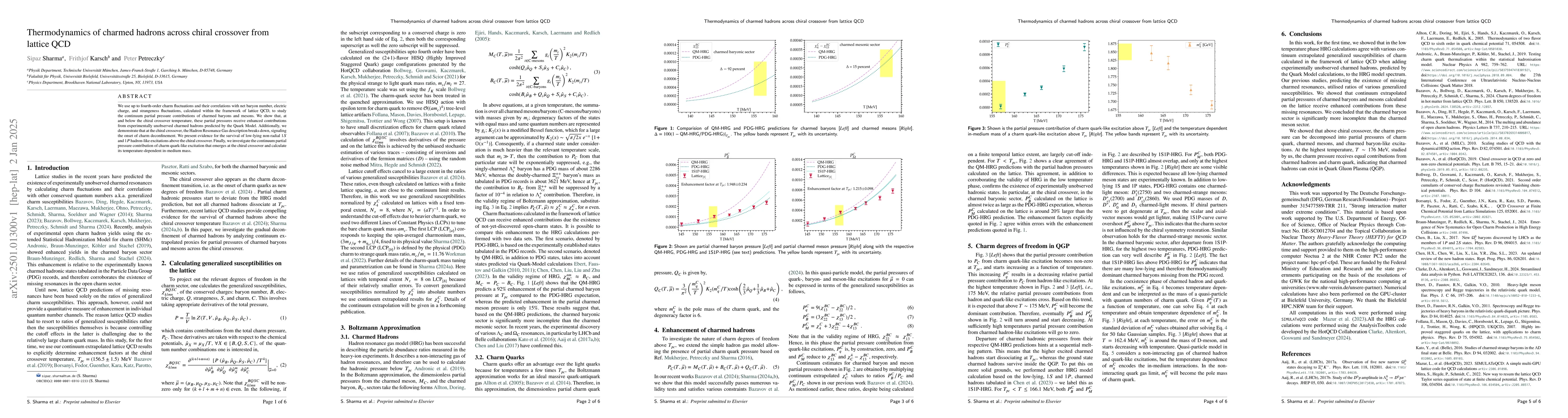 Thumbnail for Thermodynamics of charmed hadrons across chiral crossover from lattice
  QCD