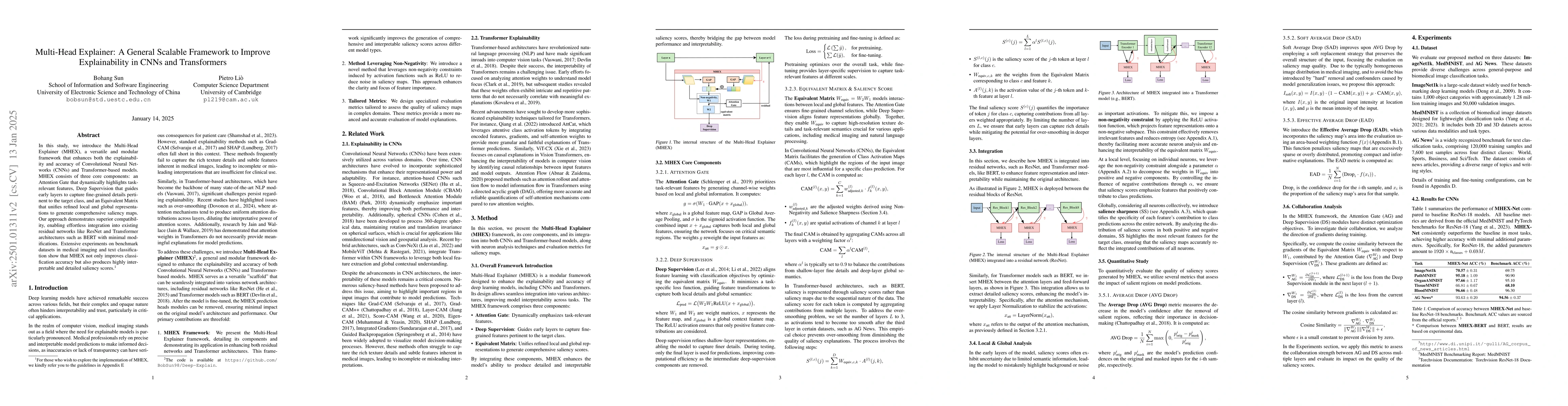 Thumbnail for Multi-Head Explainer: A General Framework to Improve Explainability in
  CNNs and Transformers