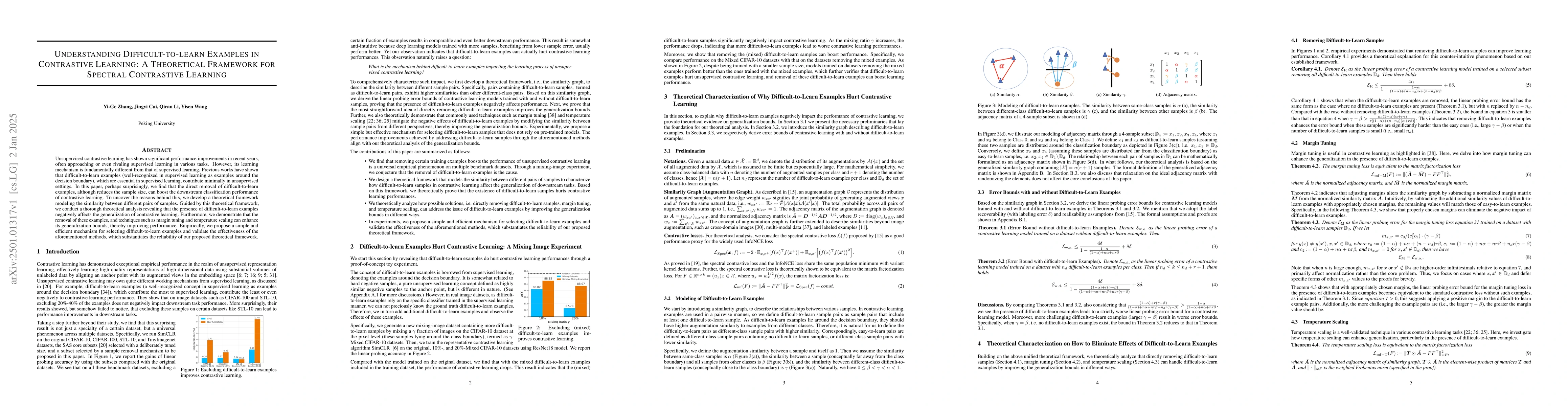 Thumbnail for Understanding Difficult-to-learn Examples in Contrastive Learning: A
  Theoretical Framework for Spectral Contrastive Learning
