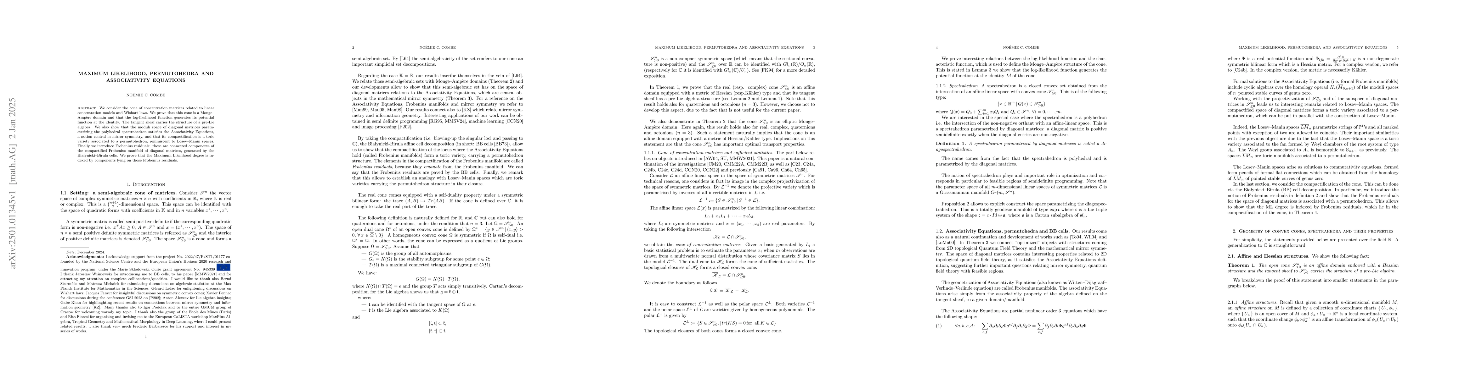 Thumbnail for Maximum Likelihood, permutohedra and Associativity Equations