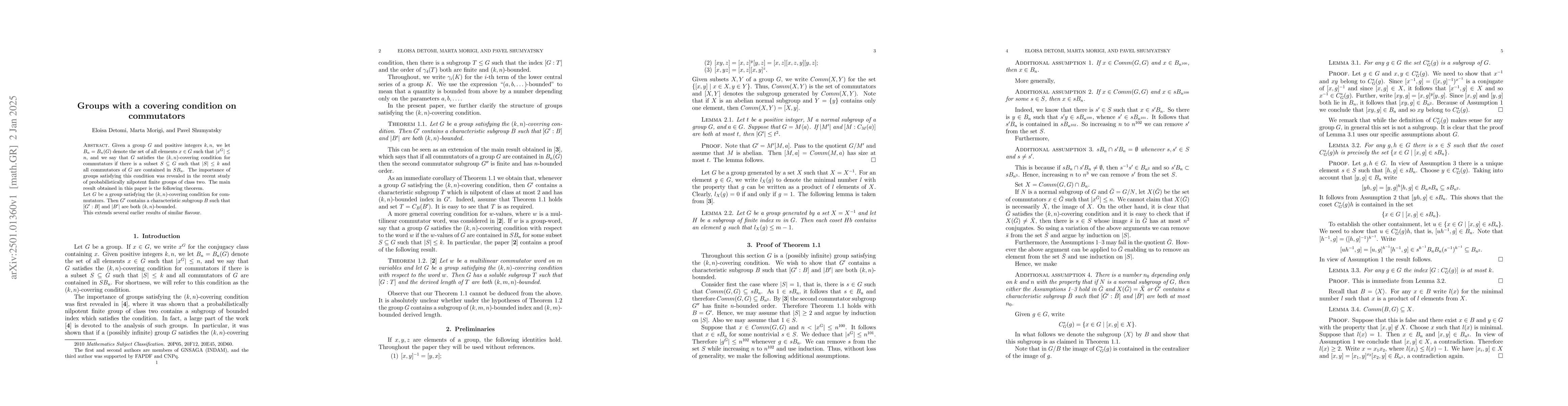 Thumbnail for Groups with a covering condition on commutators