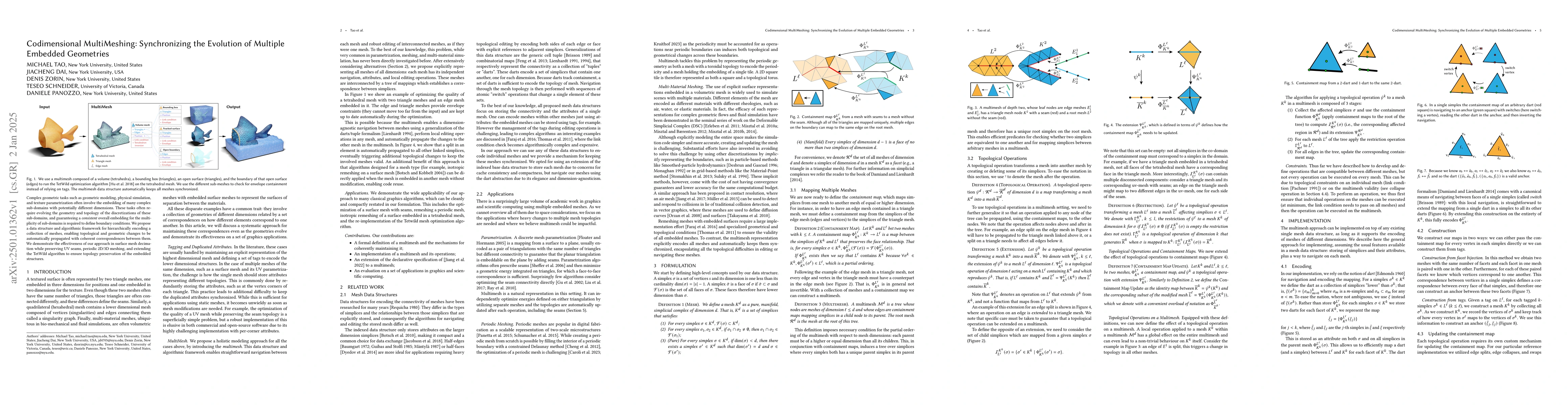 Thumbnail for Codimensional MultiMeshing: Synchronizing the Evolution of Multiple
  Embedded Geometries