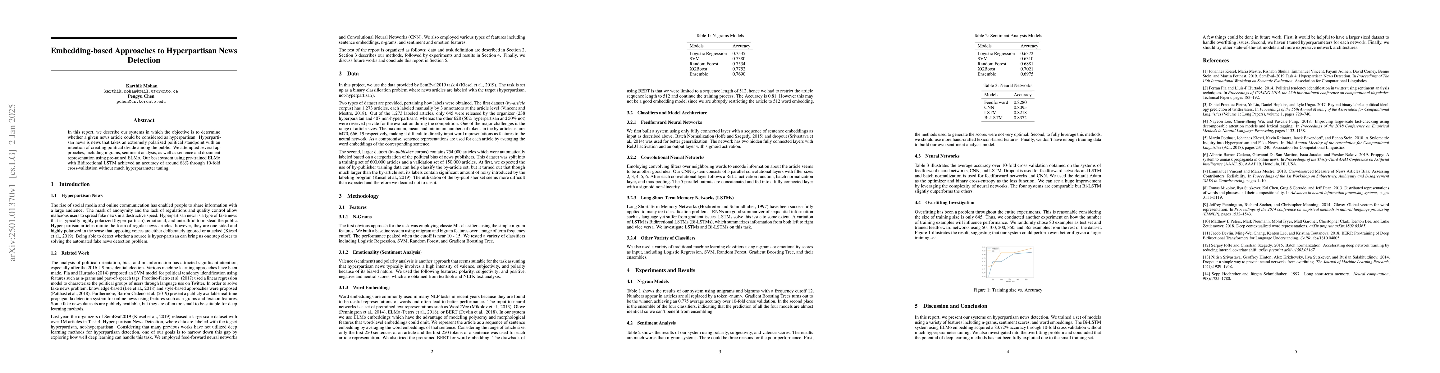 Thumbnail for Embedding-based Approaches to Hyperpartisan News Detection