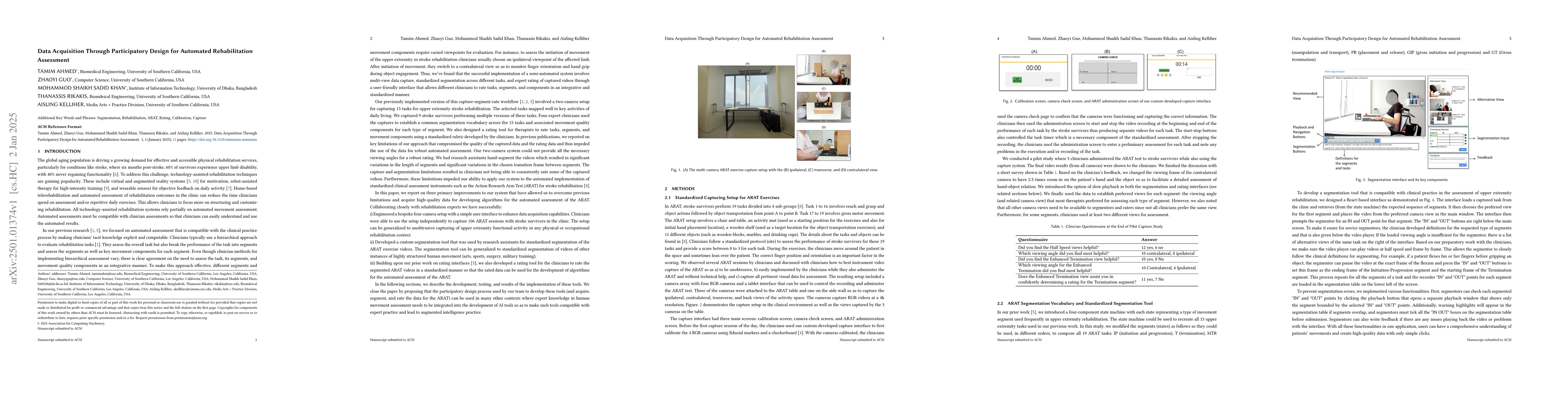 Thumbnail for Data Acquisition Through Participatory Design for Automated
  Rehabilitation Assessment