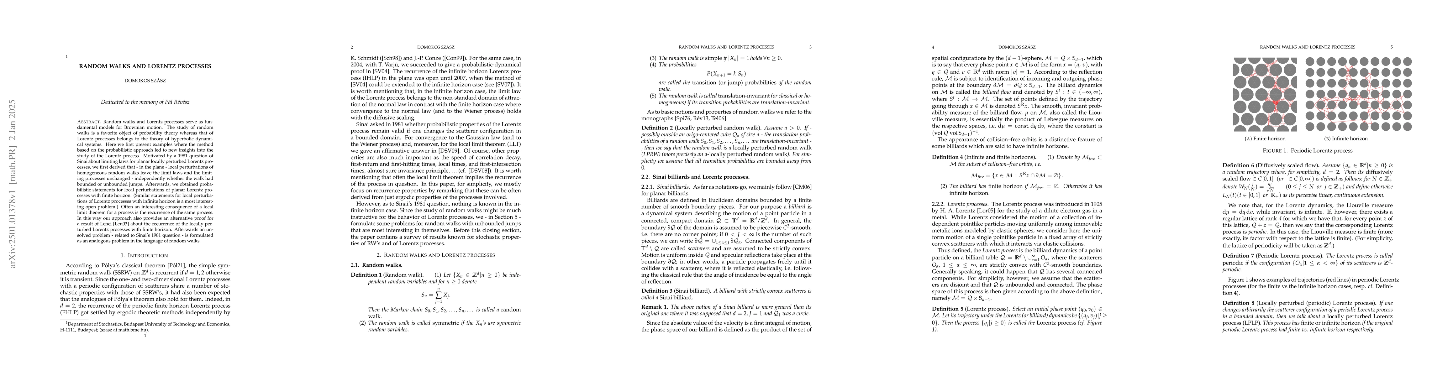 Thumbnail for Random walks and Lorentz processes