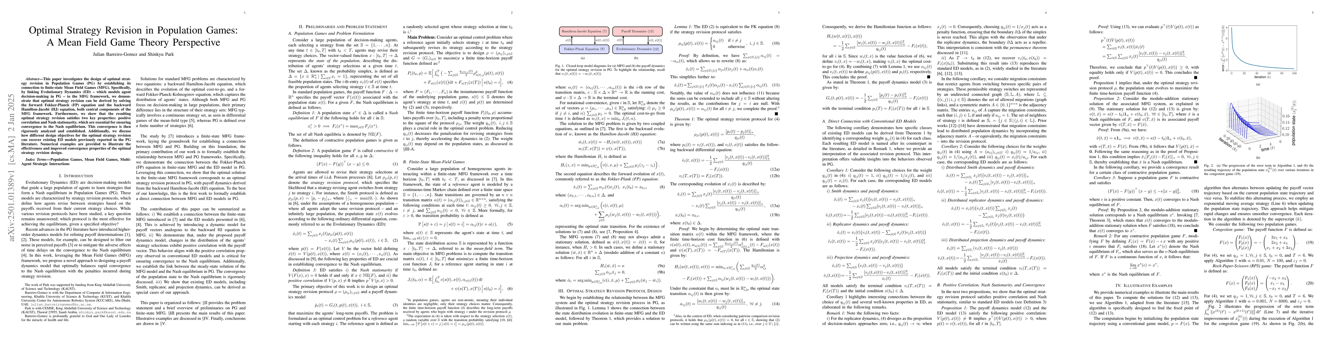 Thumbnail for Optimal Strategy Revision in Population Games: A Mean Field Game Theory
  Perspective