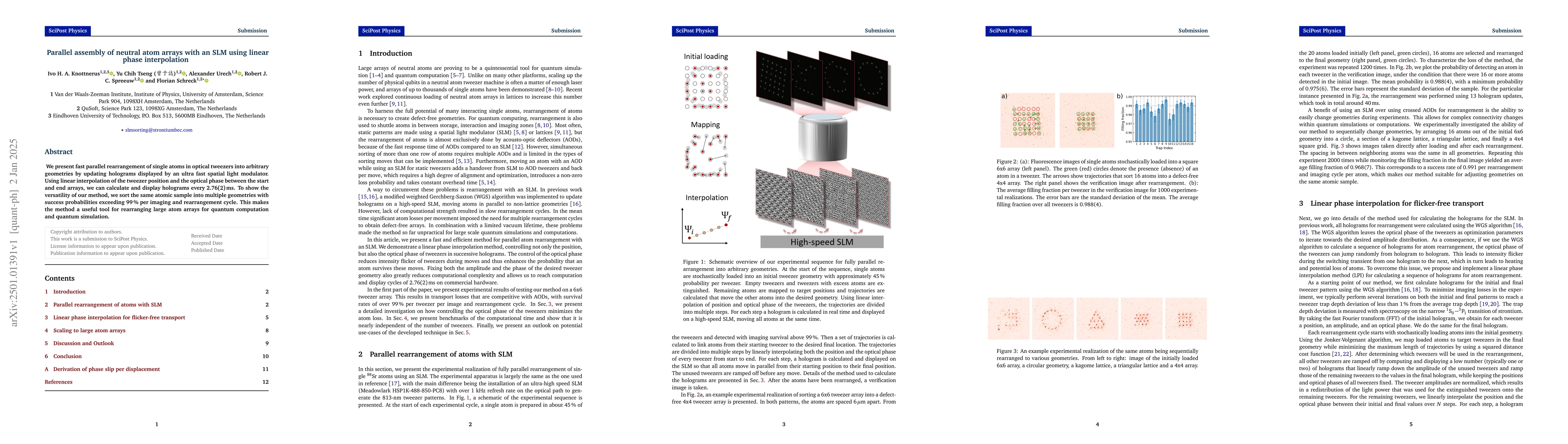 Thumbnail for Parallel assembly of neutral atom arrays with an SLM using linear phase
  interpolation
