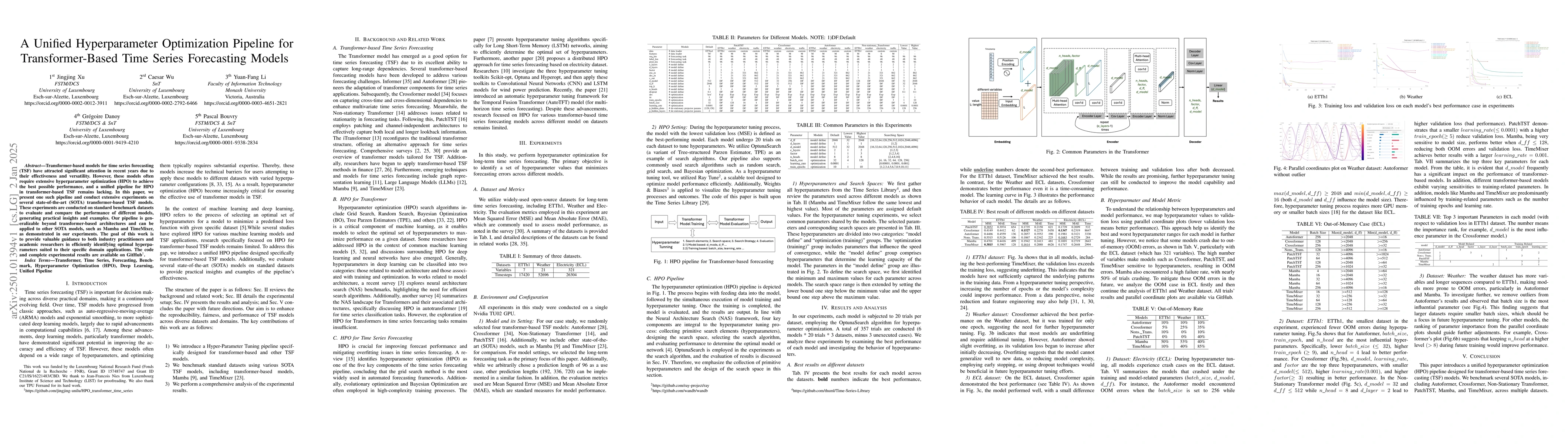 Thumbnail for A Unified Hyperparameter Optimization Pipeline for Transformer-Based
  Time Series Forecasting Models