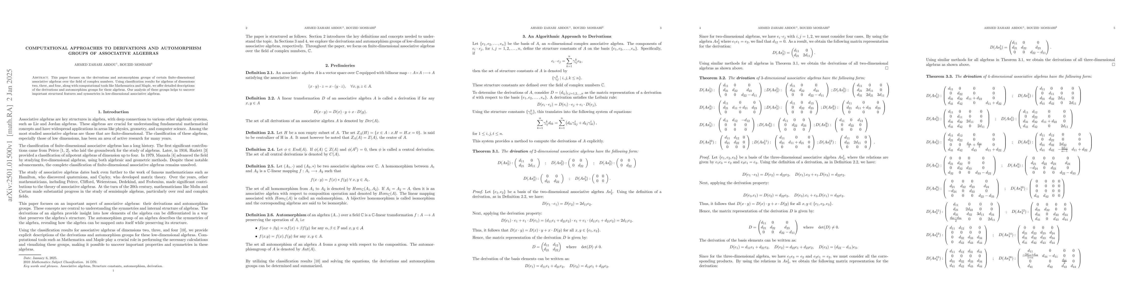 Thumbnail for Computational Approaches to Derivations and Automorphism Groups of
  Associative Algebras