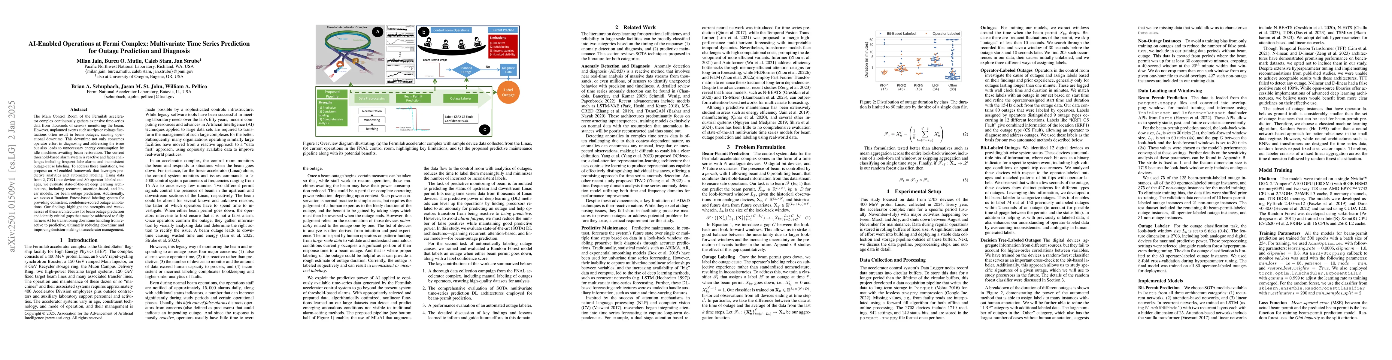 Thumbnail for AI-Enabled Operations at Fermi Complex: Multivariate Time Series
  Prediction for Outage Prediction and Diagnosis