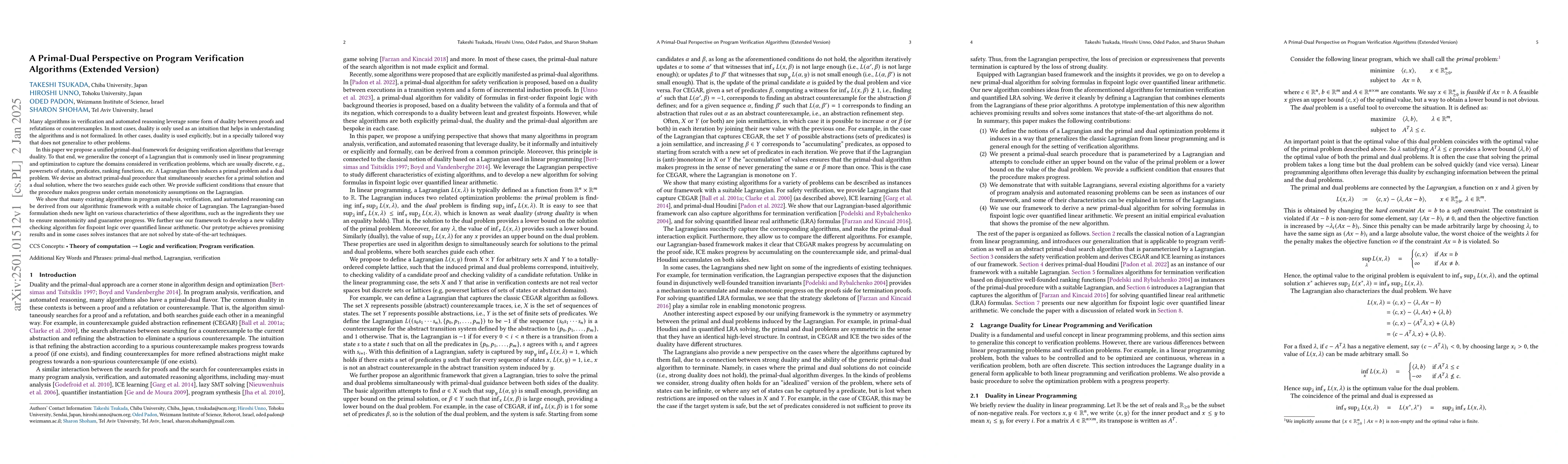 Thumbnail for A Primal-Dual Perspective on Program Verification Algorithms (Extended
  Version)