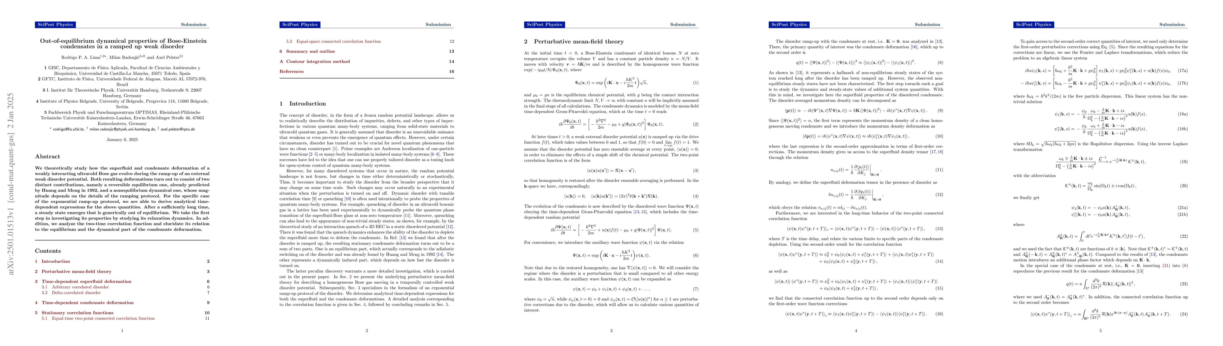 Thumbnail for Out-of-equilibrium dynamical properties of Bose-Einstein condensates in
  a ramped up weak disorder