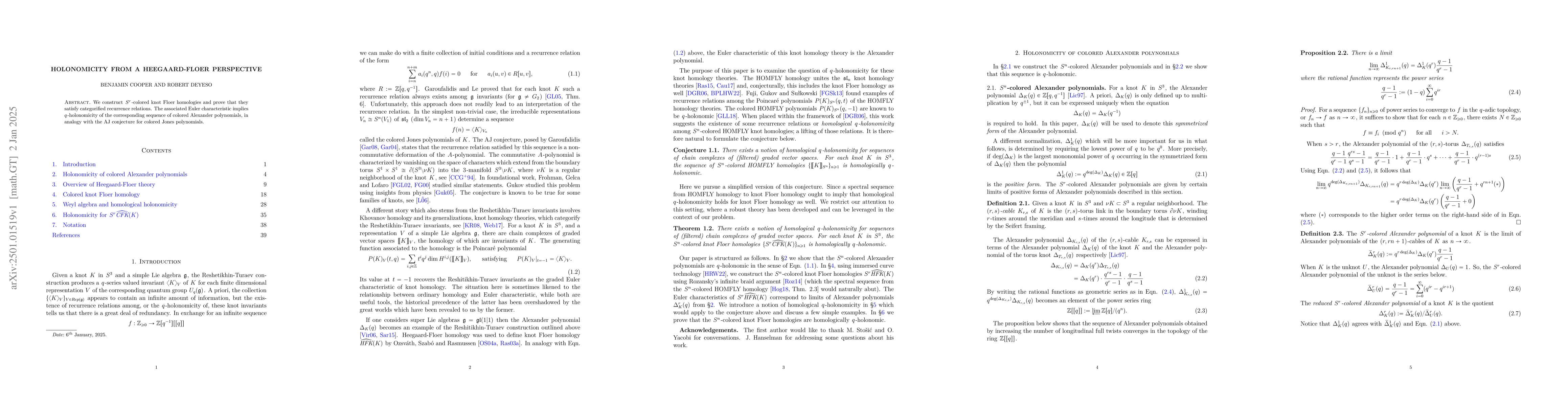 Thumbnail for Holonomicity from a Heegaard-Floer Perspective