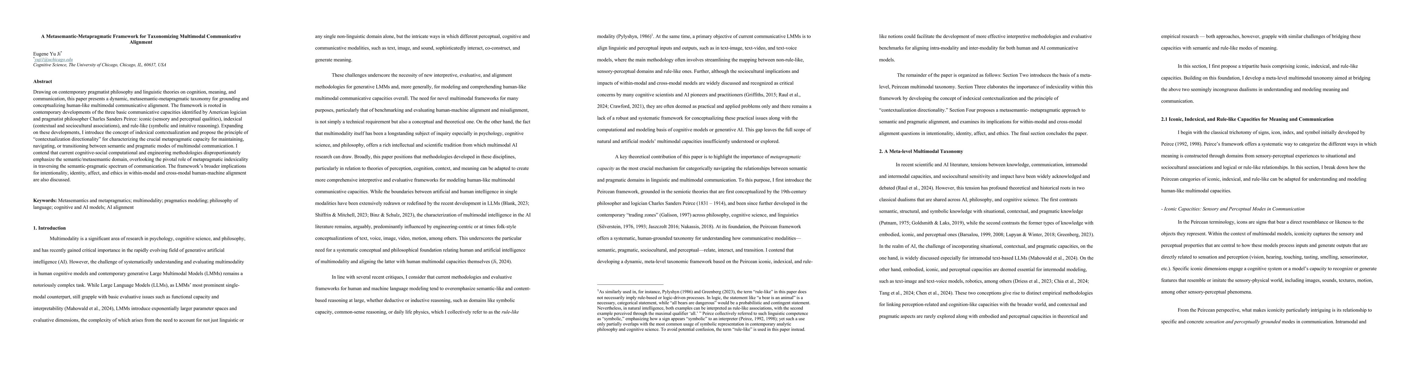 Thumbnail for A Metasemantic-Metapragmatic Framework for Taxonomizing Multimodal
  Communicative Alignment