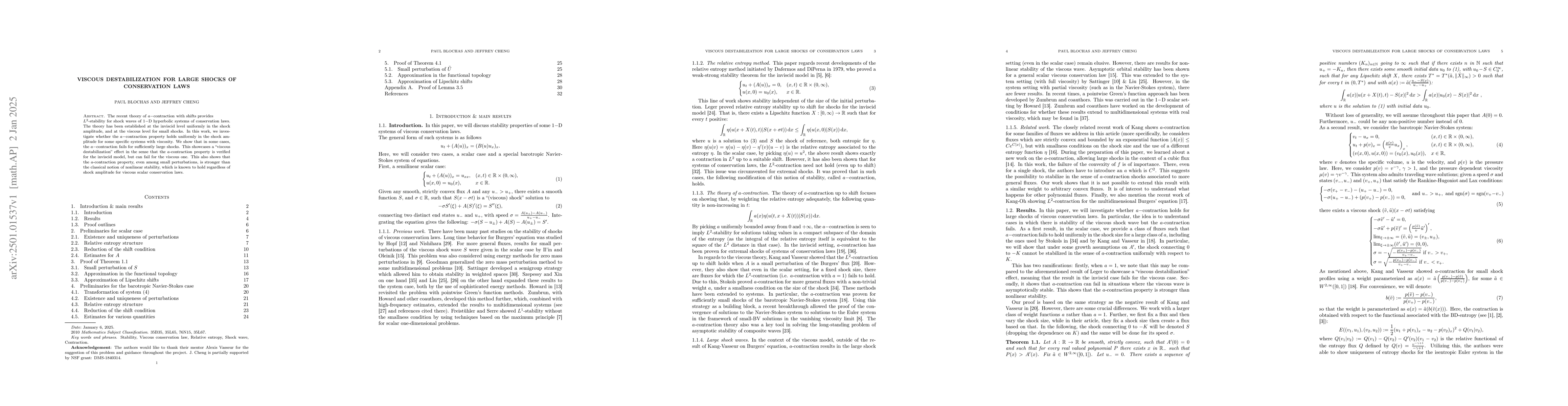 Thumbnail for Viscous Destabilization for Large Shocks of Conservation Laws