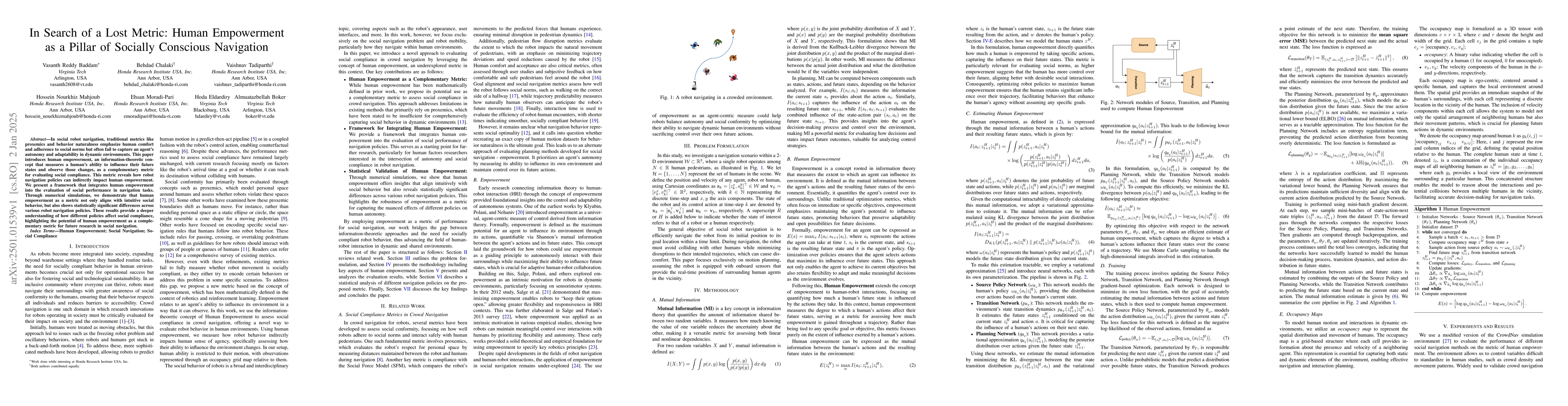 Thumbnail for In Search of a Lost Metric: Human Empowerment as a Pillar of Socially
  Conscious Navigation