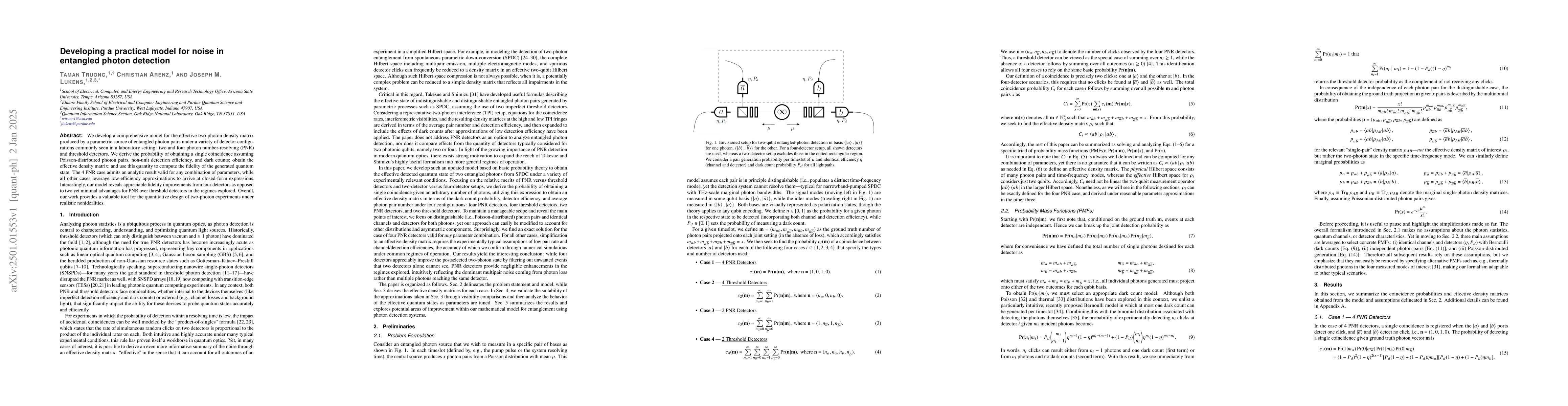 Thumbnail for Developing a practical model for noise in entangled photon detection
