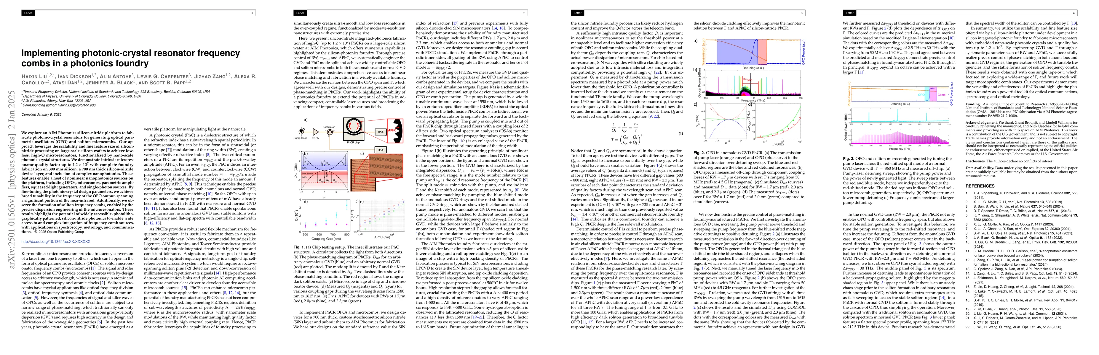 Thumbnail for Implementing photonic-crystal resonator frequency combs in a photonics
  foundry