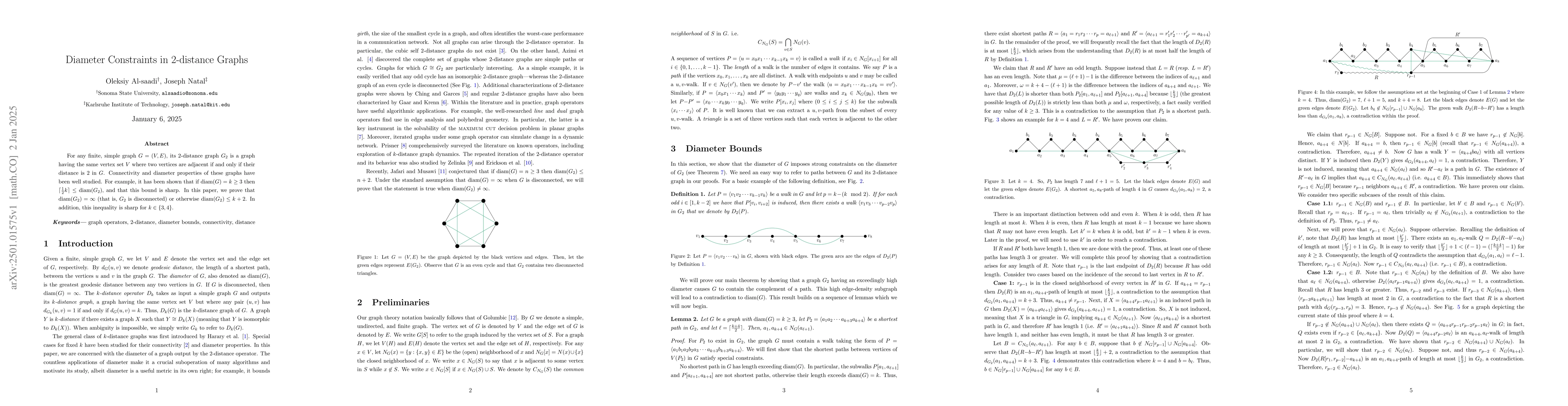 Thumbnail for Diameter Constraints in $2$-distance Graphs