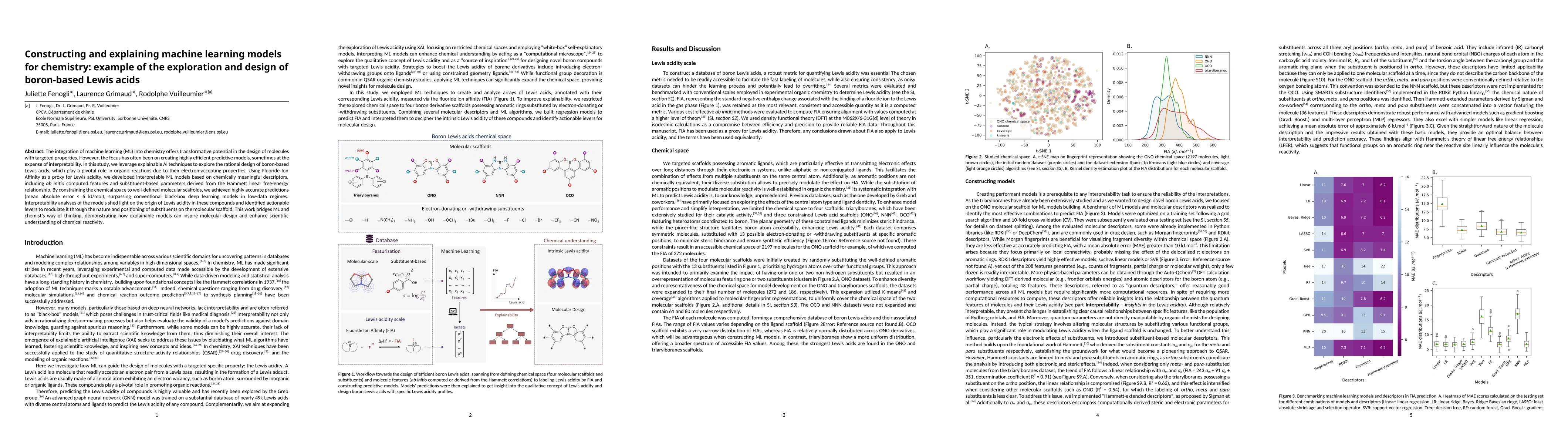 Thumbnail for Constructing and explaining machine learning models for chemistry:
  example of the exploration and design of boron-based Lewis acids