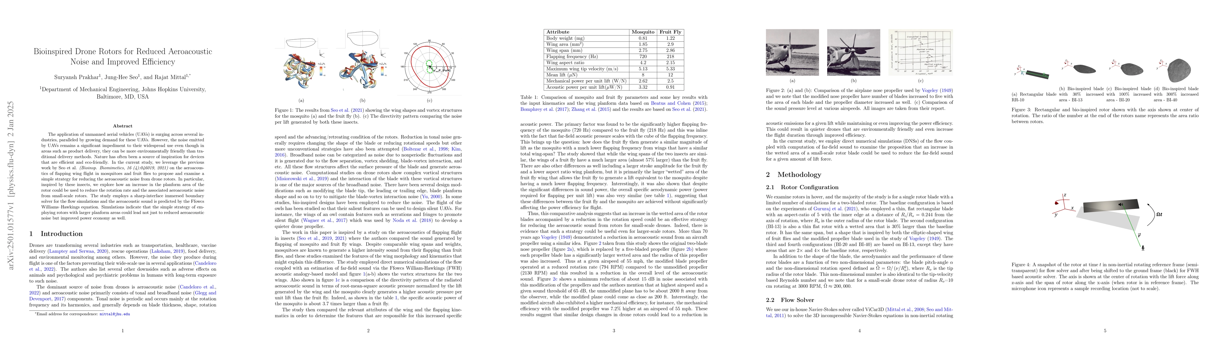 Thumbnail for Bioinspired Drone Rotors for Reduced Aeroacoustic Noise and Improved
  Efficiency