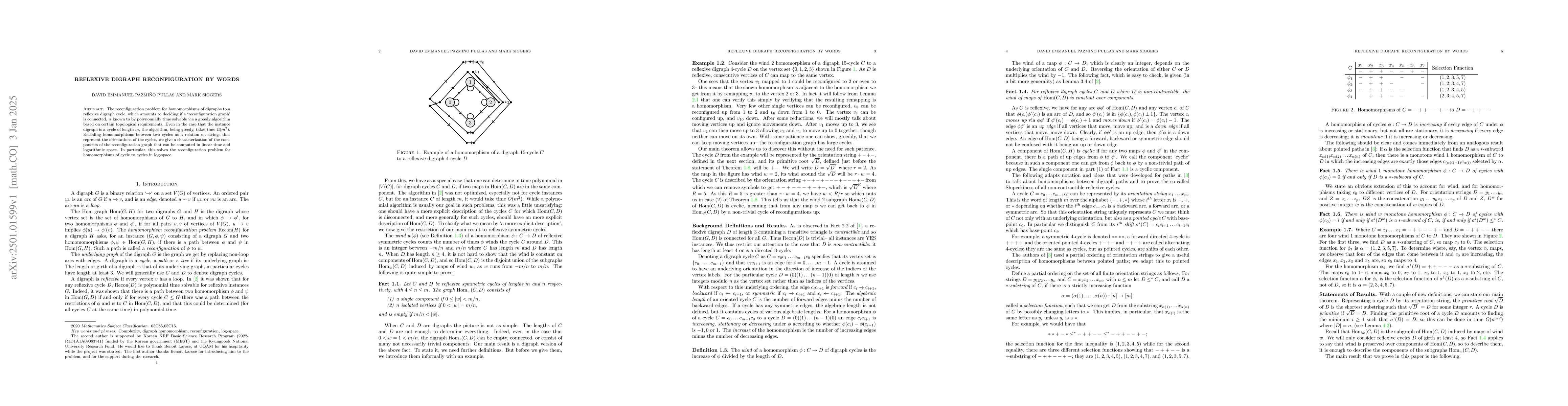 Thumbnail for Reflexive Digraph Reconfiguration by Words