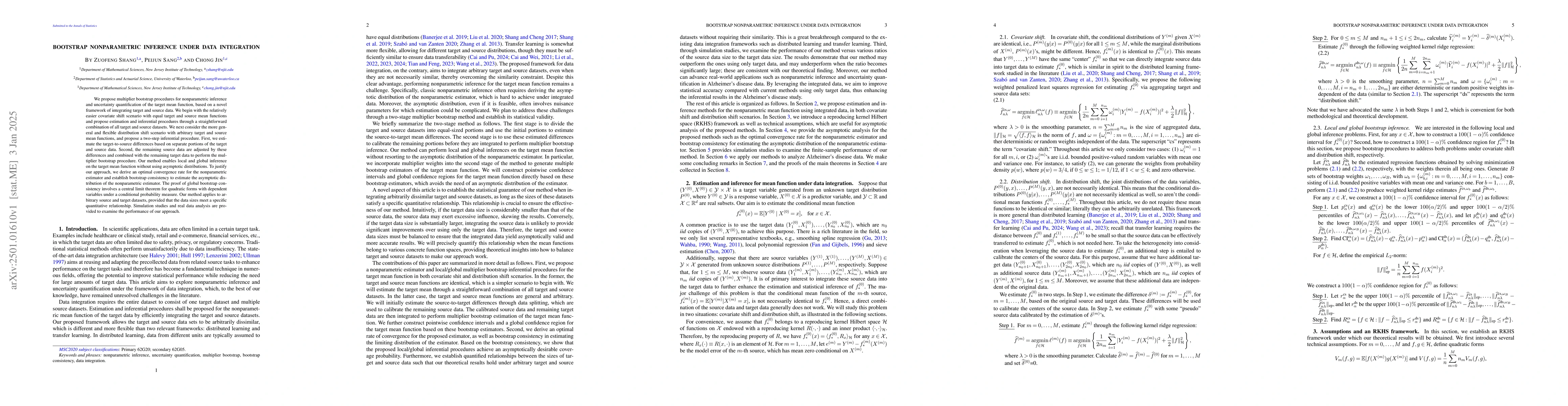 Thumbnail for Bootstrap Nonparametric Inference under Data Integration