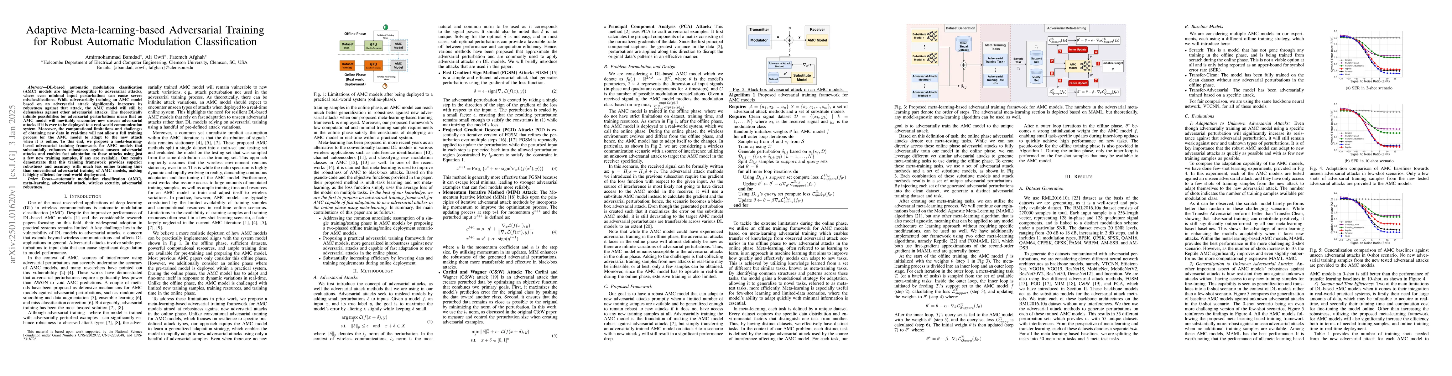 Thumbnail for Adaptive Meta-learning-based Adversarial Training for Robust Automatic
  Modulation Classification