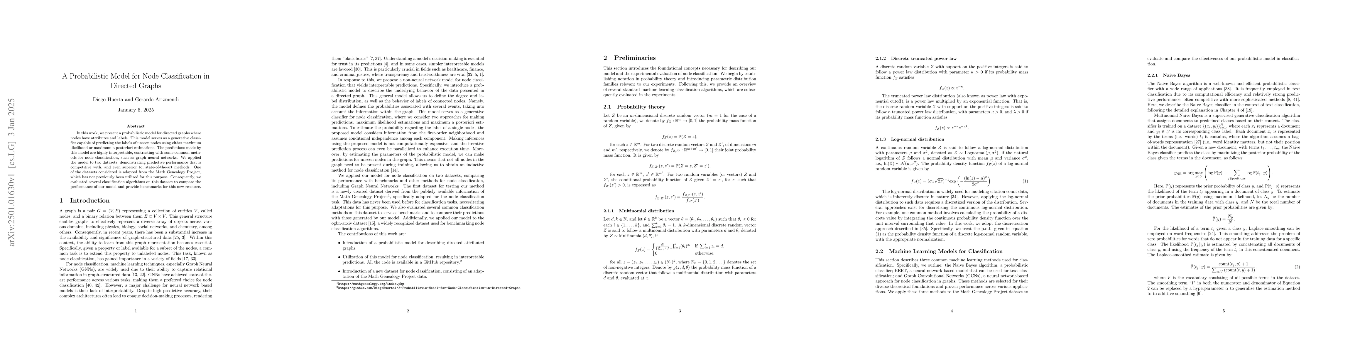 Thumbnail for A Probabilistic Model for Node Classification in Directed Graphs