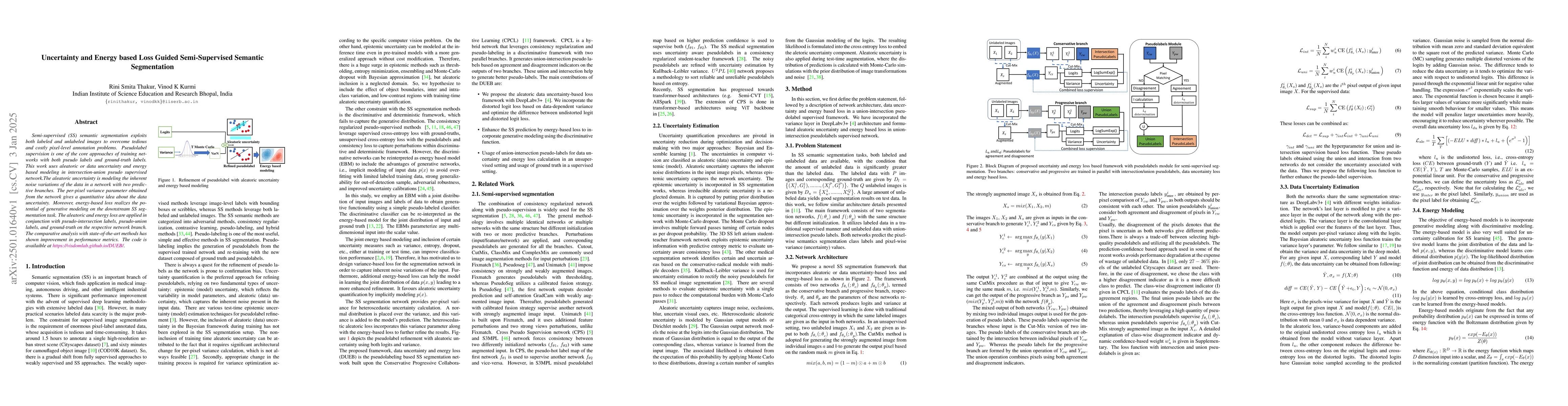 Thumbnail for Uncertainty and Energy based Loss Guided Semi-Supervised Semantic
  Segmentation