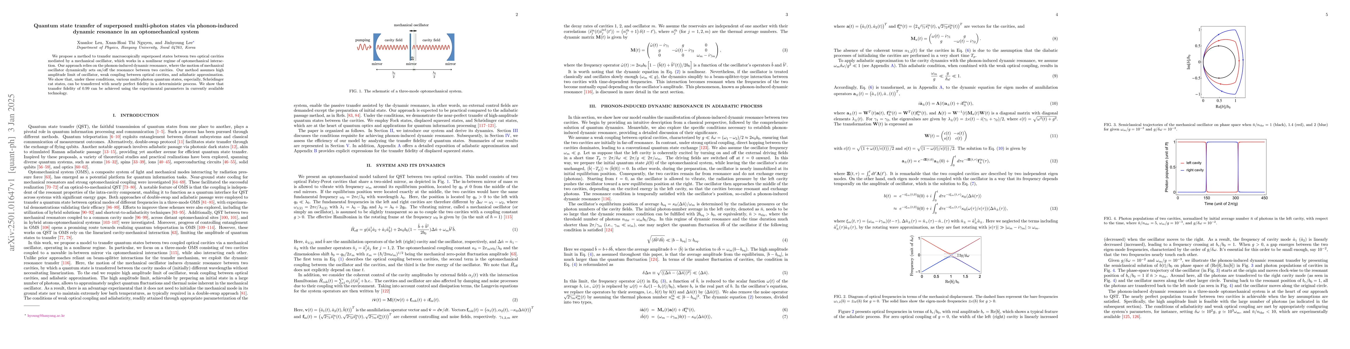 Thumbnail for Quantum state transfer of superposed multi-photon states via
  phonon-induced dynamic resonance in an optomechanical system