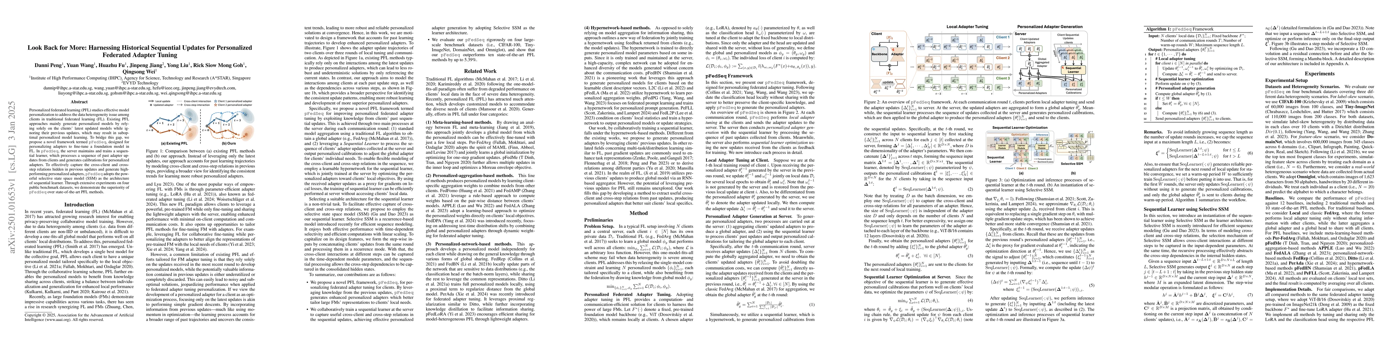 Thumbnail for Look Back for More: Harnessing Historical Sequential Updates for
  Personalized Federated Adapter Tuning