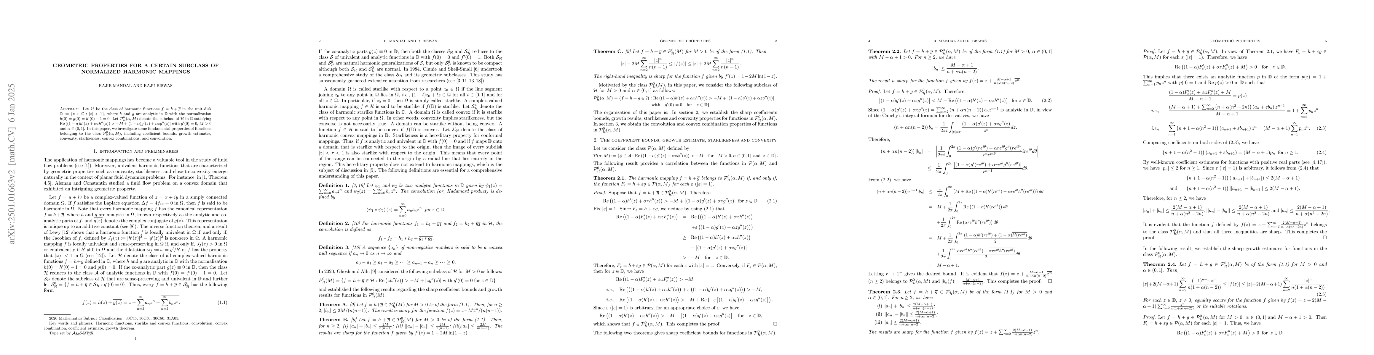 Thumbnail for Geometric properties for a certain subclass of normalized harmonic
  mappings