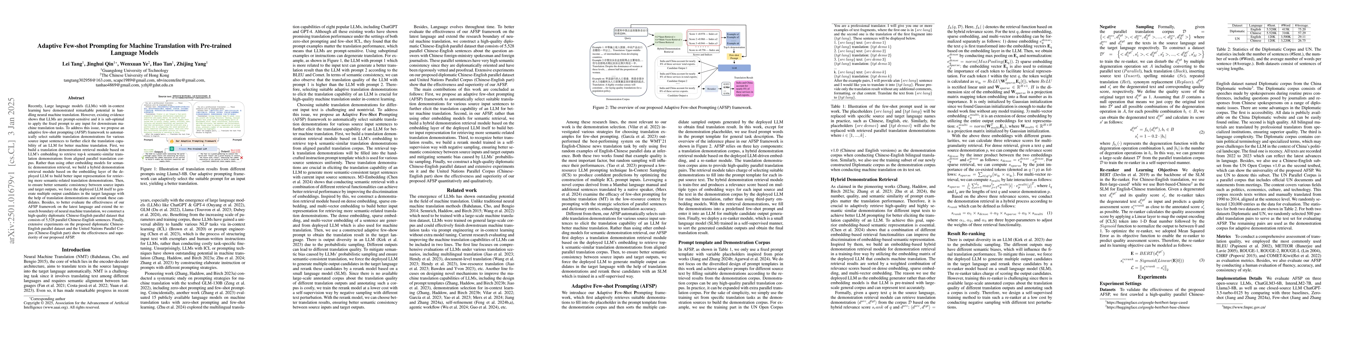Thumbnail for Adaptive Few-shot Prompting for Machine Translation with Pre-trained
  Language Models
