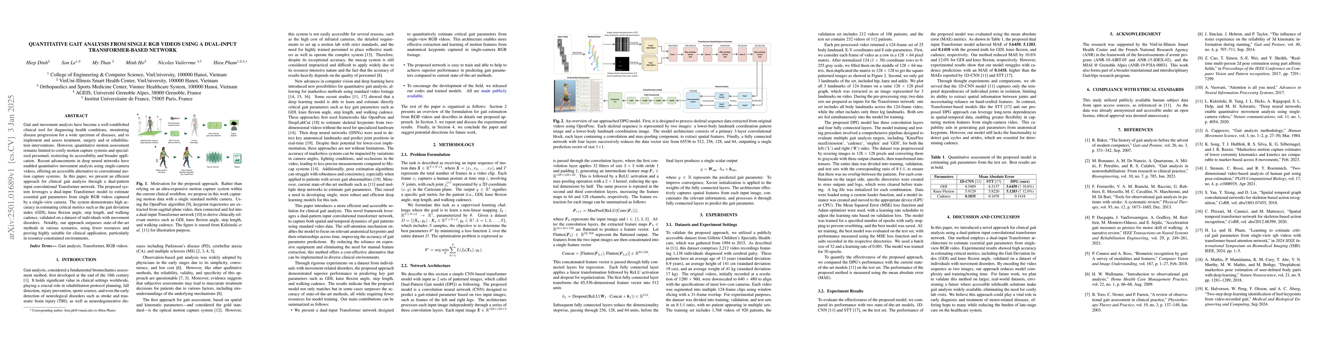 Thumbnail for Quantitative Gait Analysis from Single RGB Videos Using a Dual-Input
  Transformer-Based Network