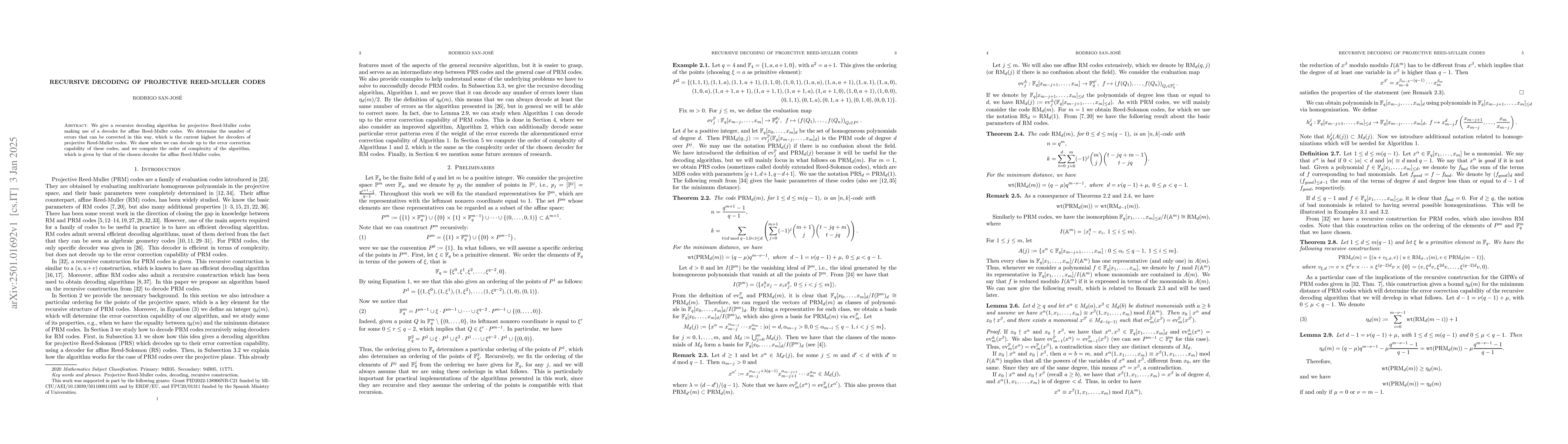 Thumbnail for Recursive decoding of projective Reed-Muller codes