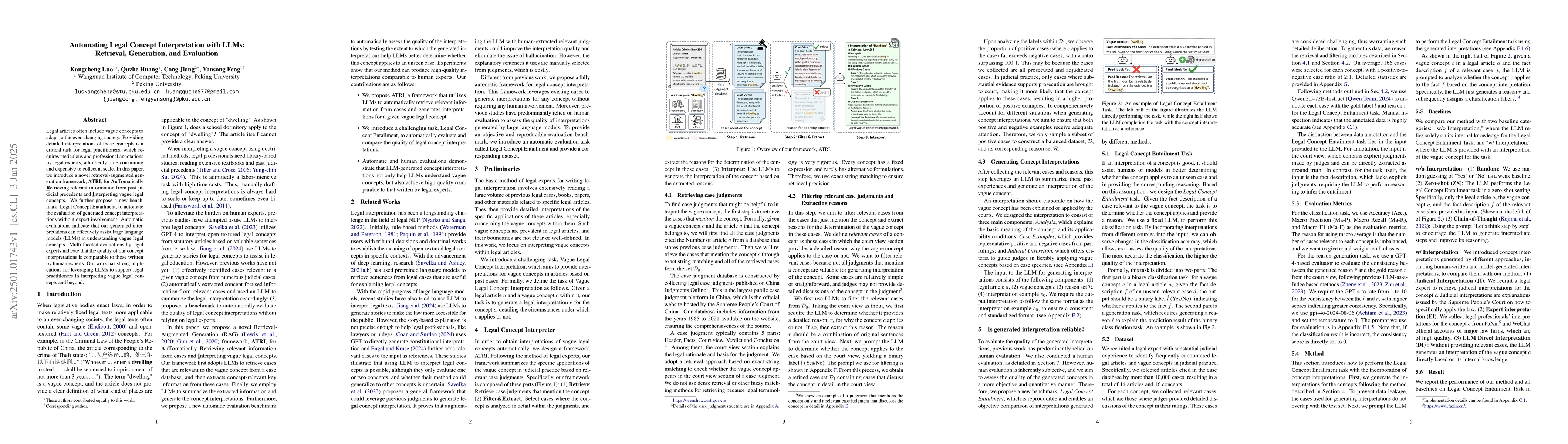 Thumbnail for Automating Legal Concept Interpretation with LLMs: Retrieval,
  Generation, and Evaluation