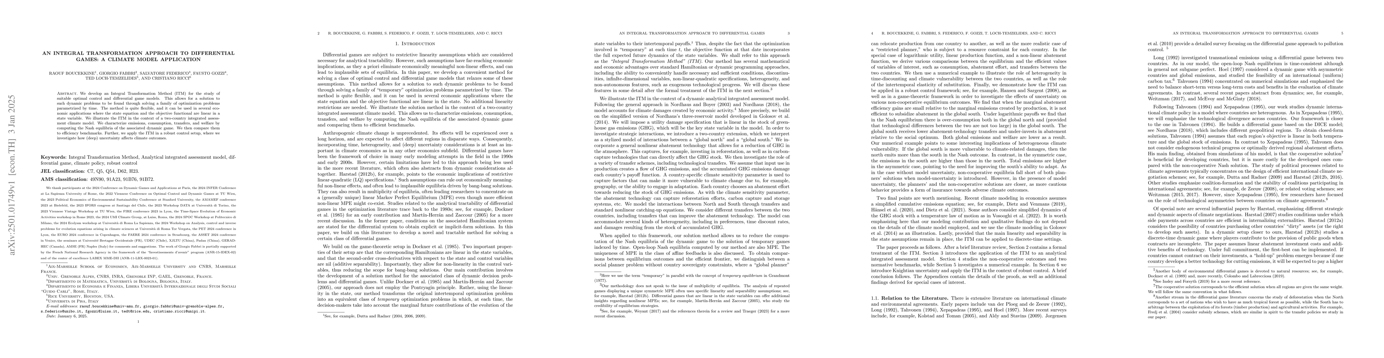 Thumbnail for An integral transformation approach to differential games: a climate
  model application