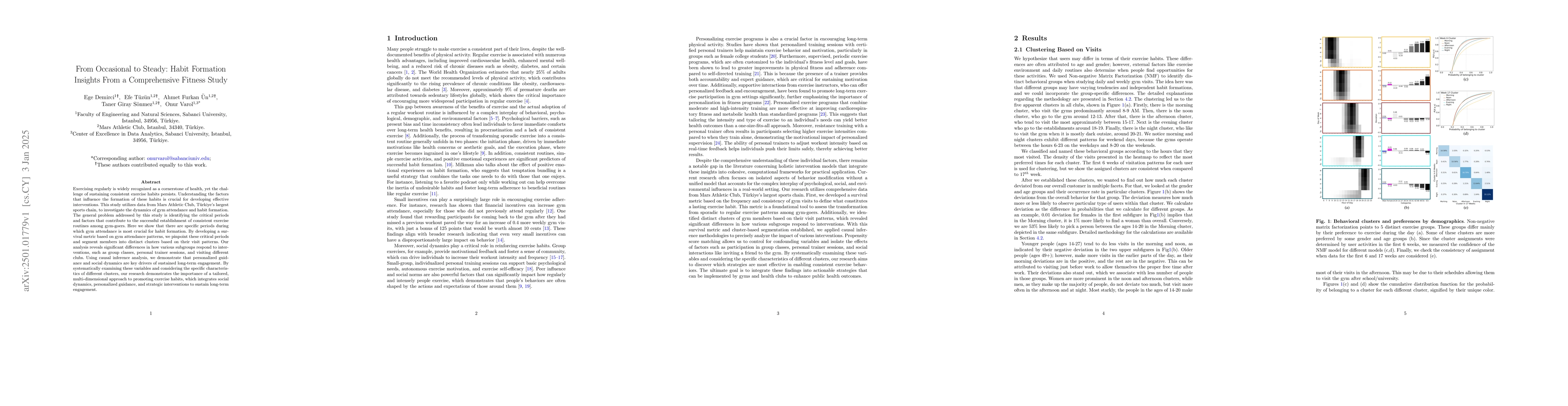 Thumbnail for From Occasional to Steady: Habit Formation Insights From a Comprehensive
  Fitness Study
