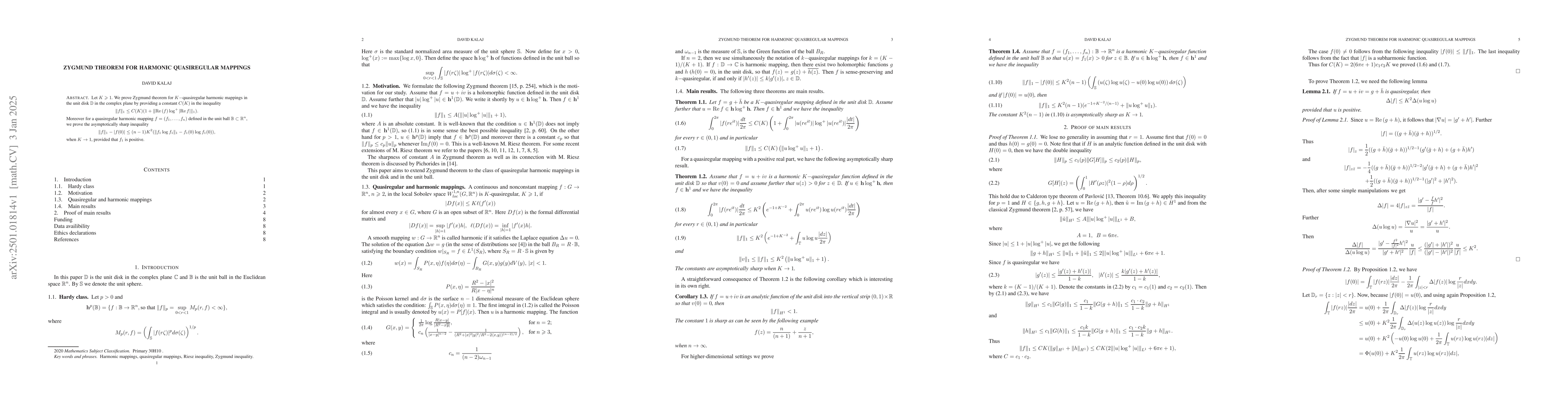 Thumbnail for Zygmund theorem for harmonic quasiregular mappings