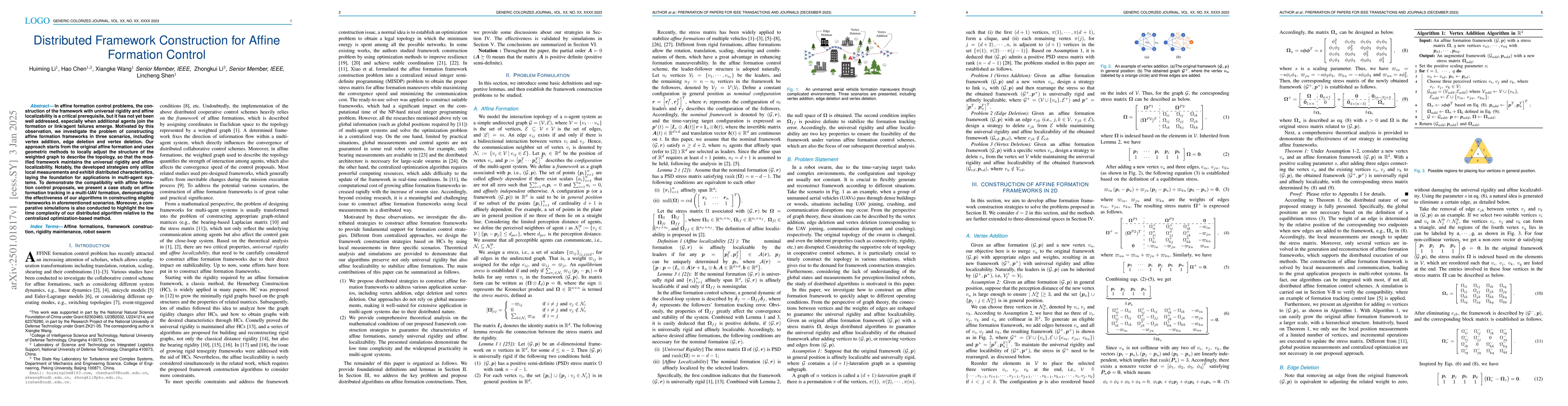 Thumbnail for Distributed Framework Construction for Affine Formation Control